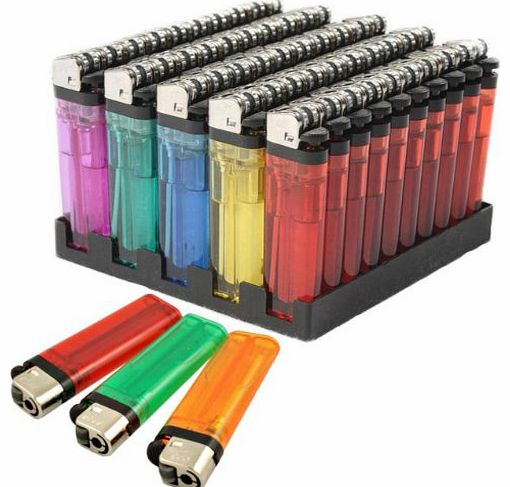 mn 50 x DISPOSABLE LIGHTERS CHILD SAFE CIGARETTE LIGHTER LIGHTERS DISPLAY BOXED NEW