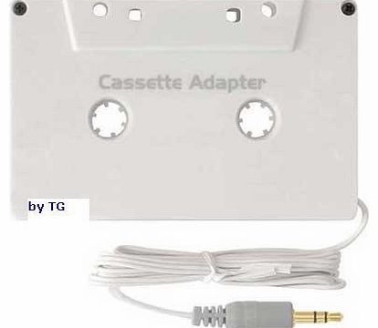 iPOD & MP3 Car Audio Cassette Adapter - White