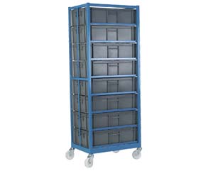 Mobile container rack with 8 containers