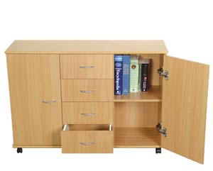 Mobile cupboard with drawers