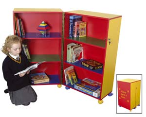 Mobile fold away bookcase