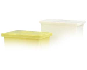 Mobile polyethylene containers lids