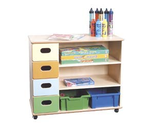 Mobile shelf and drawer unit