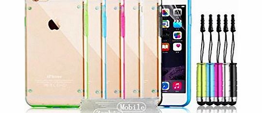 Transparent Silicone Bumper Case Cover And With Screen Protector For iPhone 6 Black