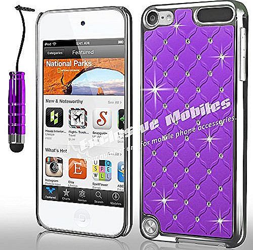 Mobileconnect4u Diamante Apple iPod Touch 5th Generation (5th Gen 5G) Diamond Bling Luxury Chrome Rhinestone Gem Hard Back Case Cover Incl. Free Screen Protector 