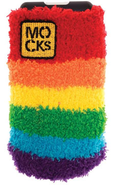mocks Mobile Phone Socks - Rainbow Teddy