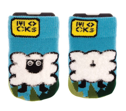 Mocks Mobile Phone Socks - Shaggy Sheep