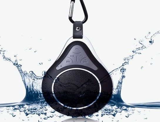 MOCREO IPX6 Water-resistant Bluetooth Shower Speakers Outdoor Handsfree Portable Speakerphone W/ Built-in Mic   Carabiner / Hook   Rechargable Built-in Battery for Showers, Bathroom, Pool, Boat, Car,