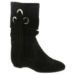 Moda In Pelle Female Bacho Black Suede Casual in Black