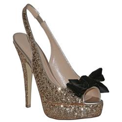 Moda In Pelle Female Jeni Gold Glitter Evening in Gold