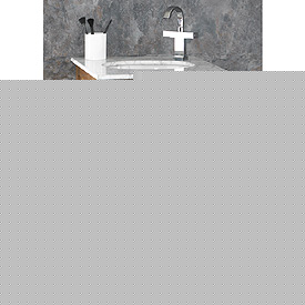 Moda Nautica Marble Top Bathroom Sink with Oak Cabinet