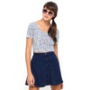 Models Own Motel Tabby Crop Top in White and Navy Ditsy Daisy