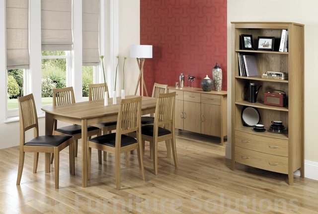 MODENA Extension Dining Table and 4 or 6 Slatted