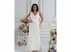 Modern Elegant V-neck Satin Lace Ankle-length