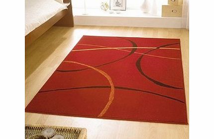 Contemporary Retro Red Modern Large Wilton Rug 120cmx160cm