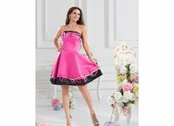 Modern Unique Strapless Satin Knee-length