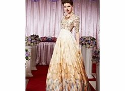 Modern V-neck Half-Sleeve Chiffon Evening Dresses