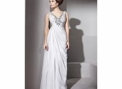 Modern V-neck Sleeveless Chiffon Wedding Dresses