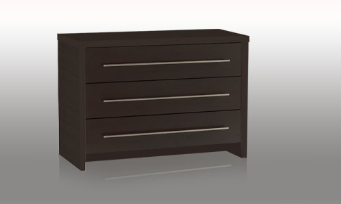 modular Bedroom Wenge 3 Drawer Wide Chest