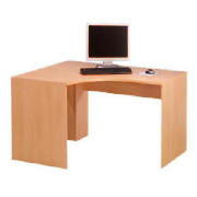 corner desk, beech effect