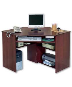 Corner Desk - Mahogany Effect