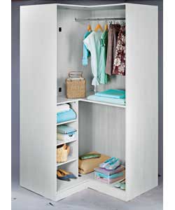 modular Corner Return Wardrobe - White