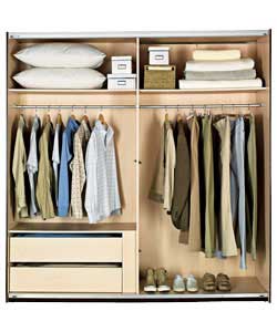 Maple Sliding Wardrobe Frame with Chest