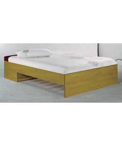 modular Oak Double Bed with Comfort Matt