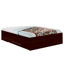 modular Storage Wenge Double Bed with Luxury Firm Mattress