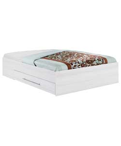 modular Storage White Double Bed with Sprung Mattress
