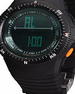 mofy watches mofy Mens Multi-Functional Digital Big Round Dial Rubber Band Wrist Watch (Assorted Colors) , Black