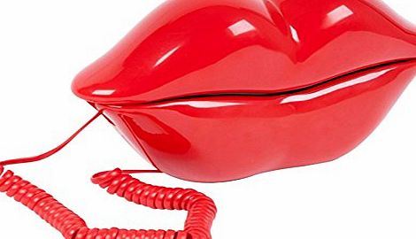 MOGOI TM) Novelty Sexy Red Kiss Hot Lips Design Home Desk Wired Telephone (Fancy Box Packaging) With MOGOI Accessory