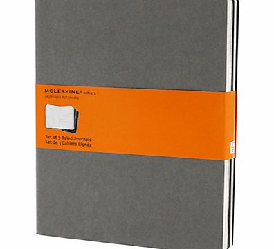 Moleskine Cahier Journals, Pebble Grey, Pack of 3
