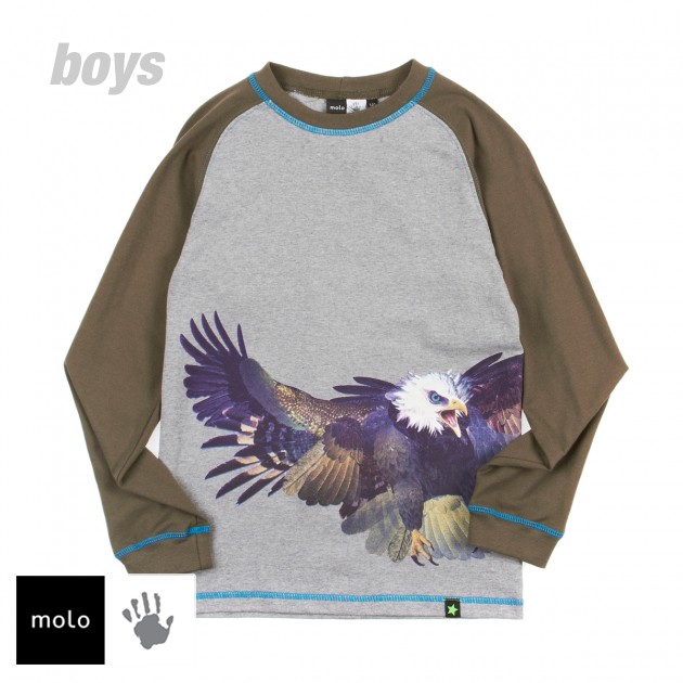 Boys Molo Rayburn Long Sleeve T-Shirt - Ash Tree