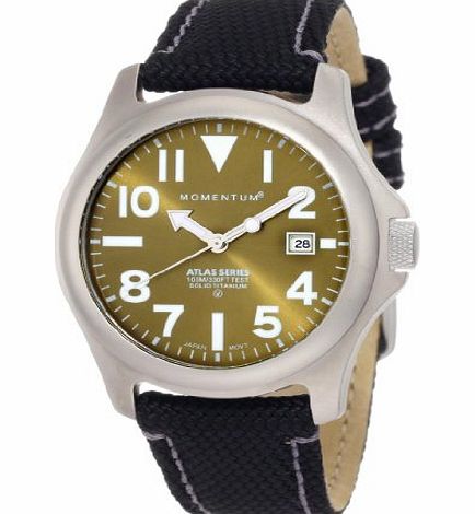 Momentum Mens 1M-SP00G14B Atlas Green Dial Black Snowboard Nylon Watch
