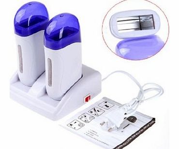 Mommy&Baby Perfect Gift 2pcs Blue 110v Electric Hair Heater Warmer Depilatory with See Through Cover Hair Remov