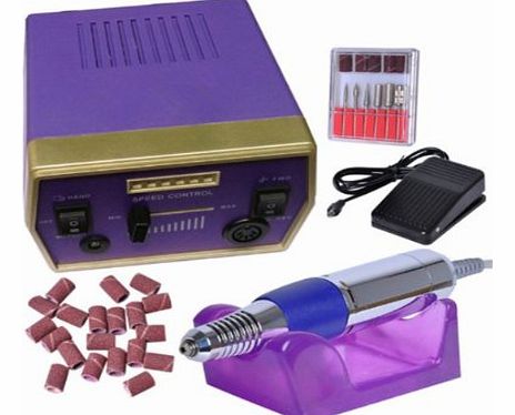 Purple 30,000 RPM Electric Nail Art Drill File Nail Drill Sand Bits Manicure Pedicure Kits Professional Beauty Tool TRV-1