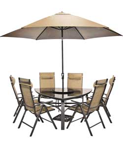 Monaco 6 Seat Triangular Recliner Garden Patio