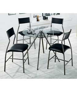 Glass and Chrome Dining Set