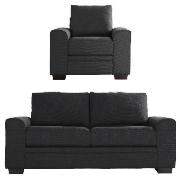 large sofa & armchair, charcoal