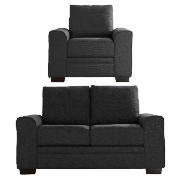 regular sofa & armchair, charcoal
