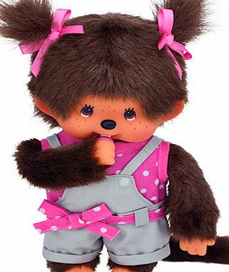 Monchhichi 20cm Pink Dot Ribbon Girl Doll