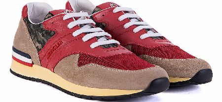 MONCLER Camouflage San Diego Trainers Red