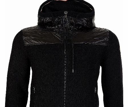 MONCLER Contrast Knitted Jacket Black