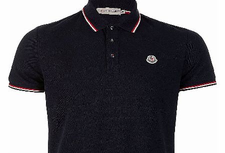 MONCLER Contrast Trim Navy Polo