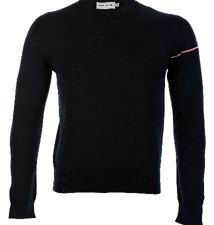 MONCLER Maglia Tricot Crew Neck Jumper Navy