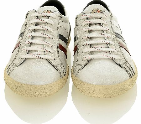 MONCLER Monaco Distressed Leather Tricolour Lace