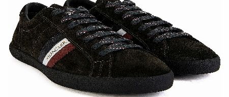 MONCLER Monaco Khaki Suede Tricolour Lace Trainer