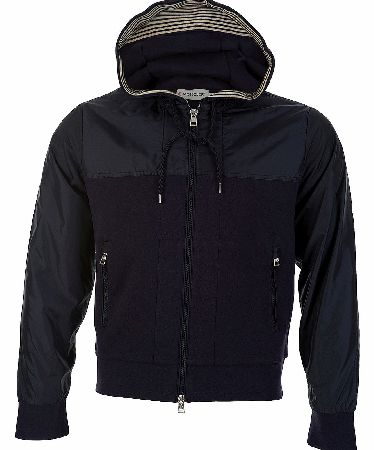 MONCLER Nylon Front Upper Hooded Top Blue