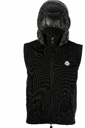 MONCLER Nylon Hood Knitted Vest